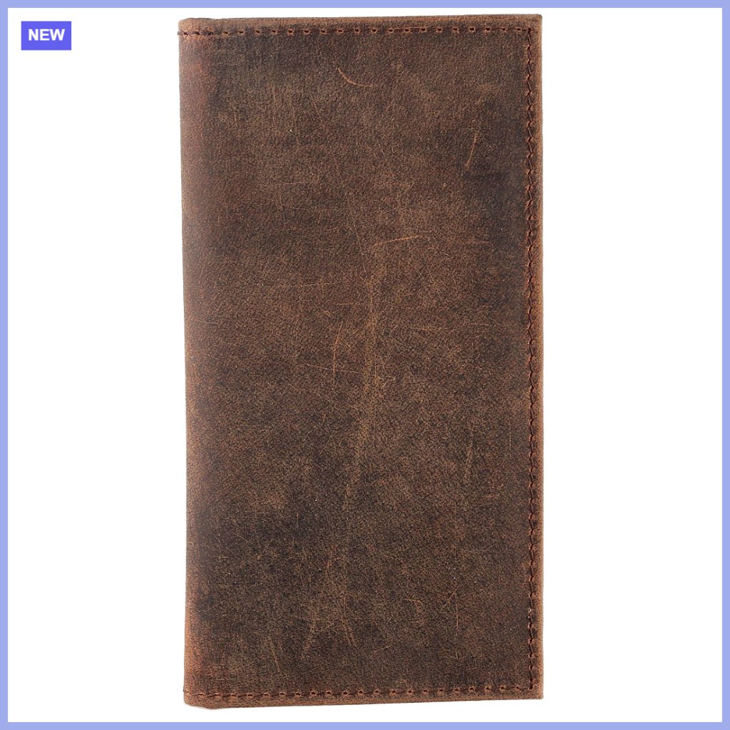 Rfid Blocking Genuine Leather Long Bifold Checkbook Wallet